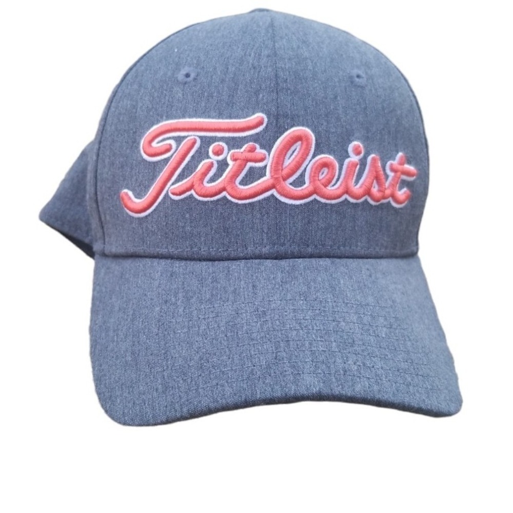 Titleist Golf M/L Gray With Orange Name A-Flex Stretch Fit Hat
